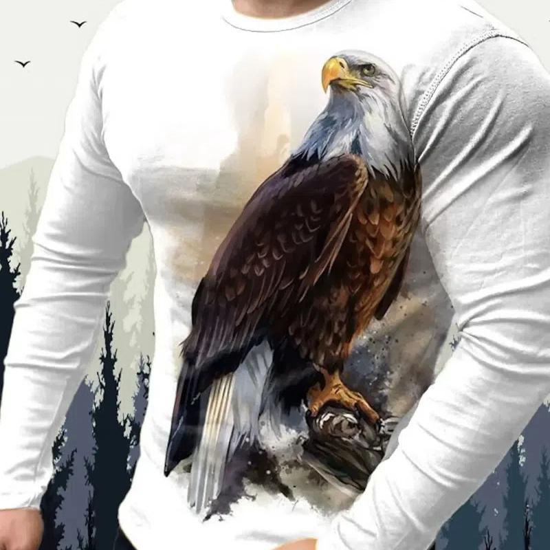 ETST 007 Heren T-shirt Tee Animal Wolf Ronde Hals Kleding Kleding 3D Print Buiten Halloween Lange Mouw Print Vintage Modeontwerper 3XL