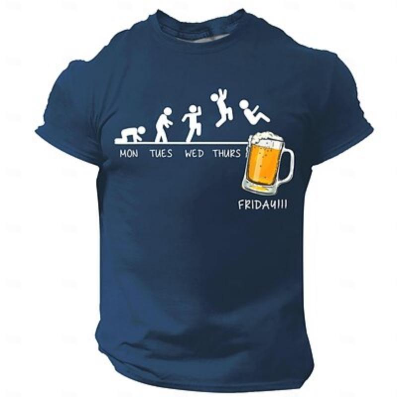 ETST 03 Heren T-shirt Tee Oktoberfest Bier Ronde Hals Kleding Kleding 3D Print Feest Vakantie Korte Mouw Vintage Cool XL