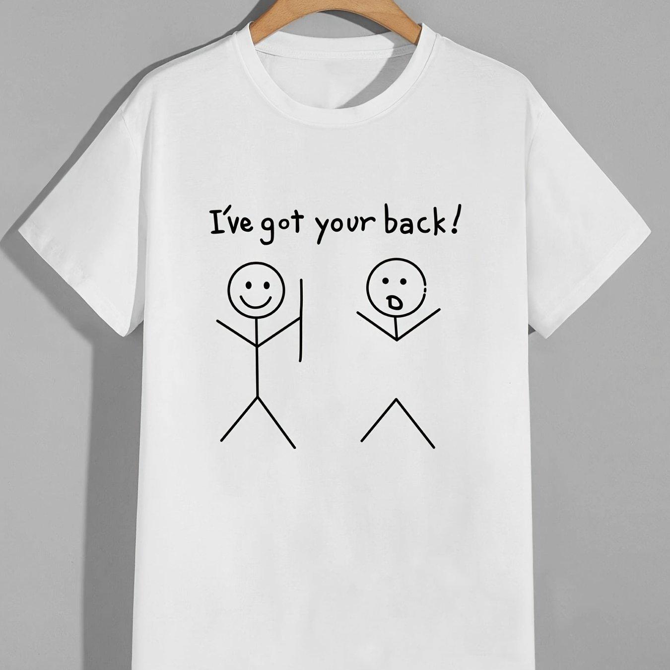 ETST 011 Men's  I've Got Your Back  Short Sleeve T-shirt, Crew Neck Top, Casual Clothing, Summer Best Sellers S