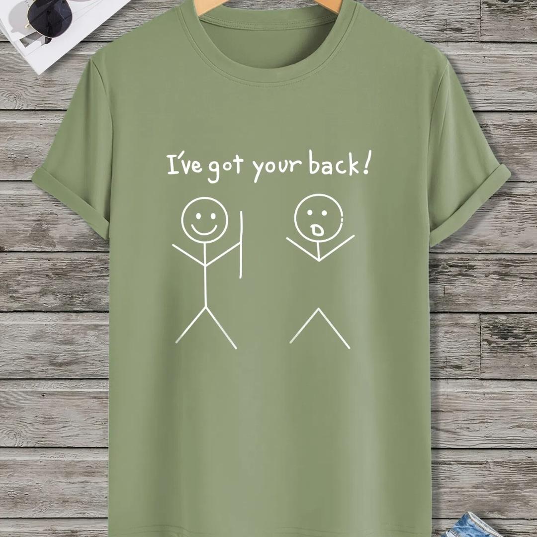 ETST 011 Men's  I've Got Your Back  Short Sleeve T-shirt, Crew Neck Top, Casual Clothing, Summer Best Sellers M