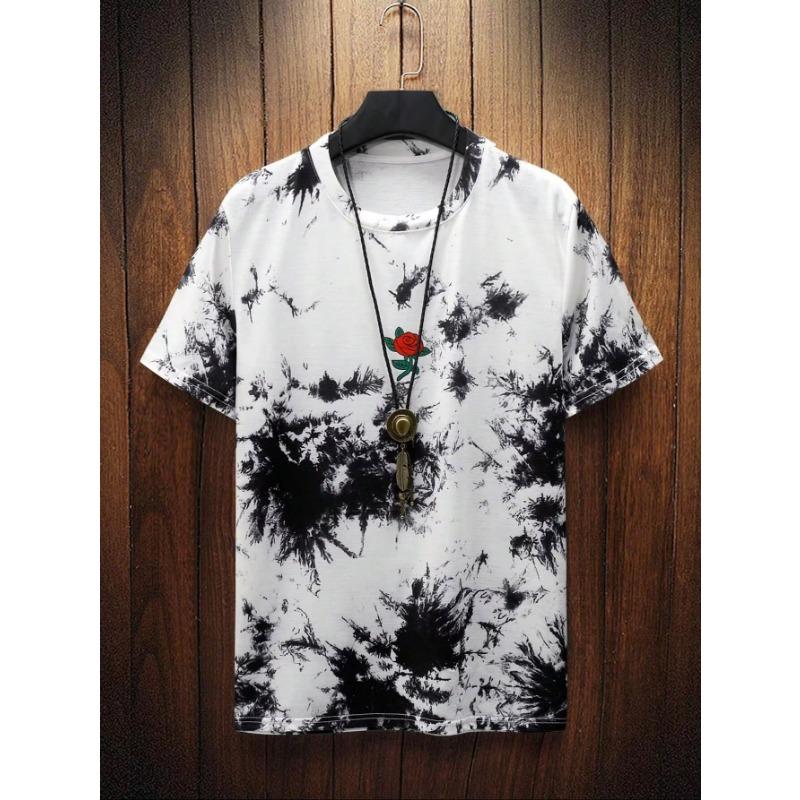 ETST 012 Zomer nieuwe heren casual eenvoudige T-shirt met korte mouwen polyestervezel comfortabel ademend oude stijl bedrukt korte mouwen 4XL