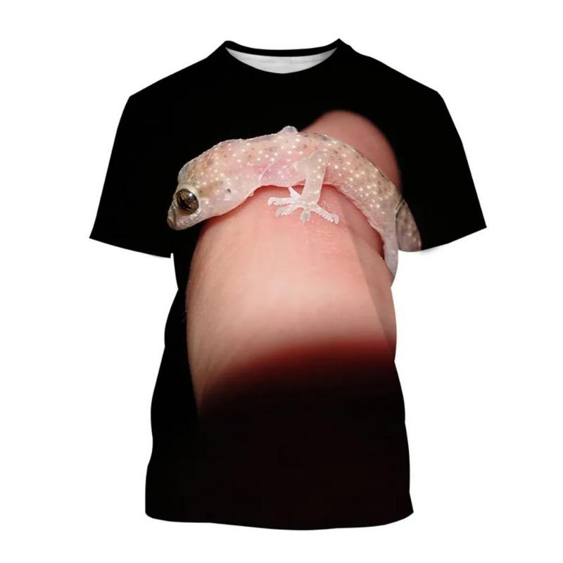 Forever Men Reptiel Gekko 3D Gedrukt Zomer mannen Ronde Hals T-shirt Casual Korte Mouw Oversized Trui Fashion Tee Tops Mannen kleding 6XL