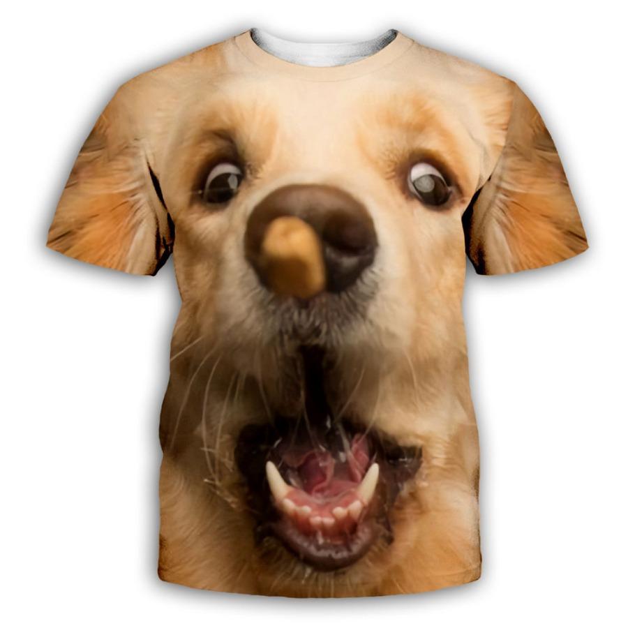 HerSight Mannen 3D Hond Print T-shirt Zomer Tee Liefhebbers Kleding Man Dier O Hals Korte Mouw Losse Tops Ademende paren Shirts 6XL