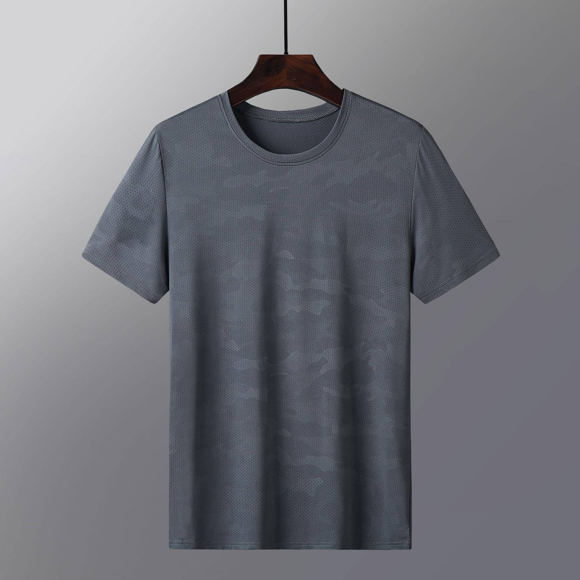 Lucky ioom Clothes Sneldrogende kleding heren losse top met korte mouwen en halve mouwen dames effen kleur T-shirt groot sport ijszijde t-shirt L