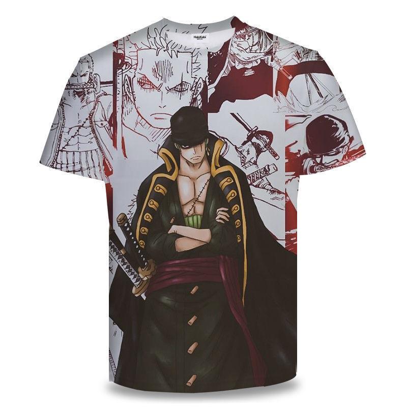 Kukebang One Piece Zoro 3D Printing Anime Kleding Heren T-shirt Lente en Zomer Korte Mouw Heren Trendy T-shirt Tops 3XL