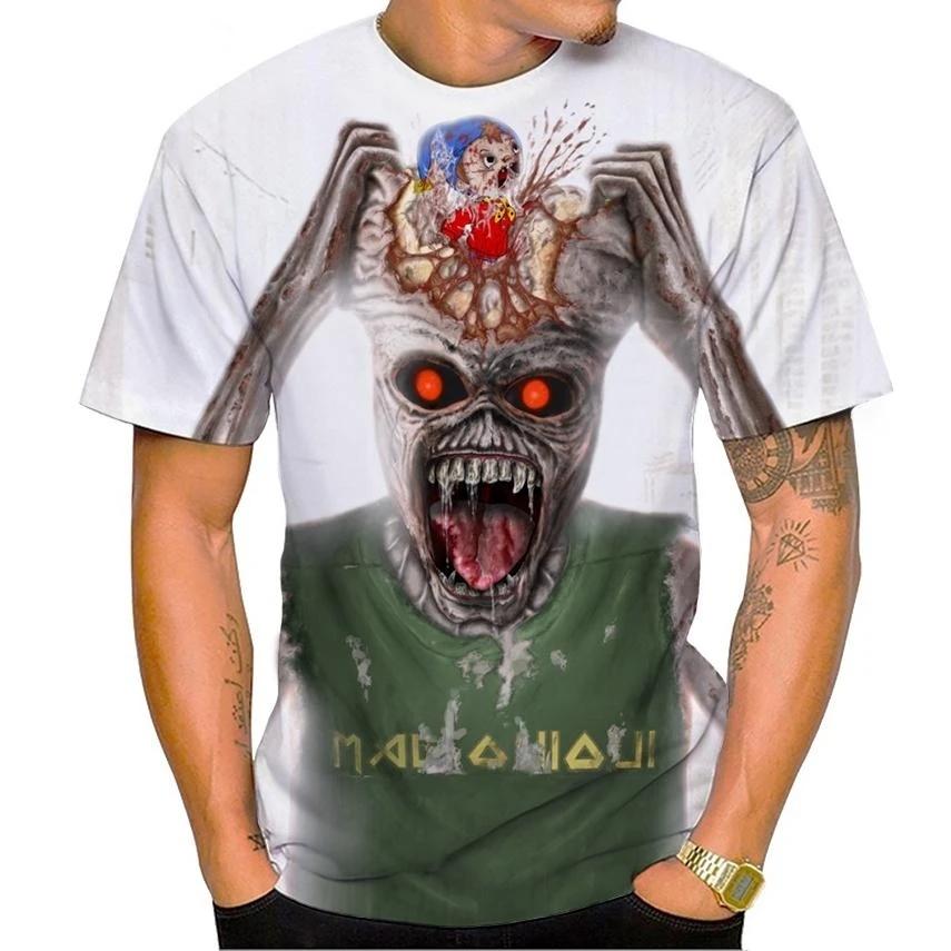 ETST 009 Hot Selling Nieuwe Live Dead 3D-print T-shirt Rockmuziek Ronde hals Korte mouw Heavy Metal Mode Casual Heren Unisex Top XS