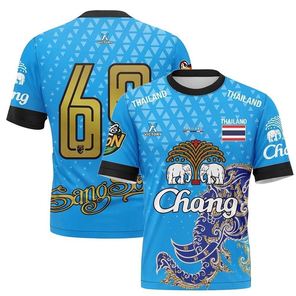 ETST 07 Thailand Chang Olifant 3D Print Korte Mouw Zomer Straat T-shirt voor Heren Hoogwaardig Oversized Ademend T-shirt Voor Vrouwen S