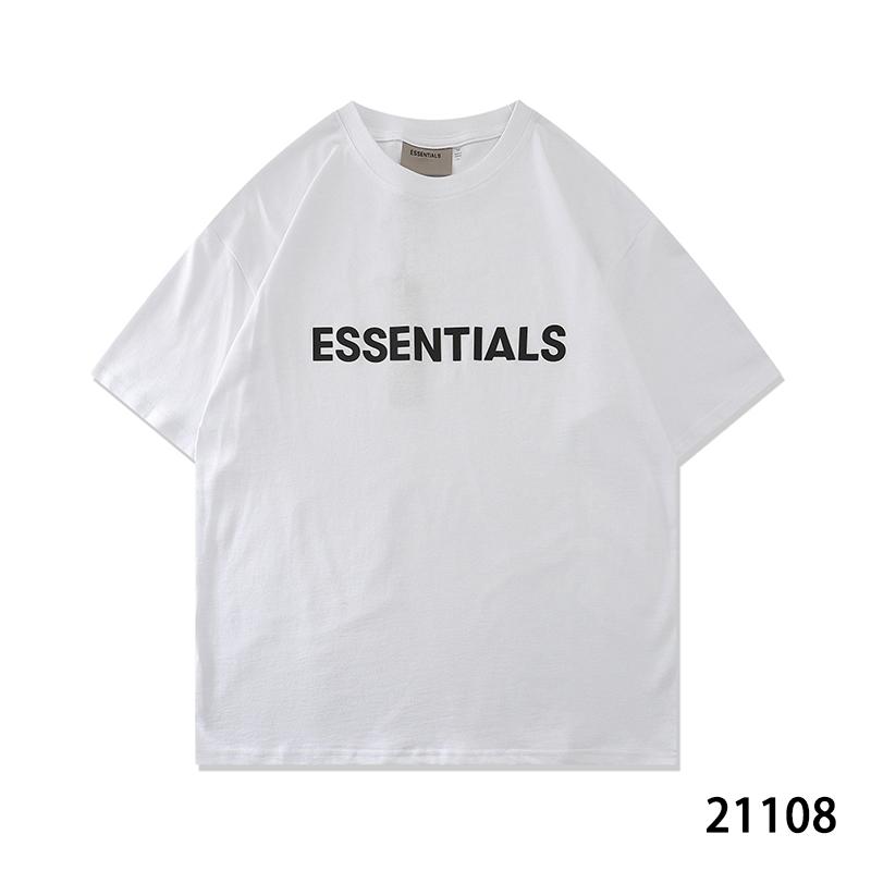 Essentials T-shirt voor heren geperste lijmletters losse ronde hals high street fashion heren en dames korte mouwen t-shirts L