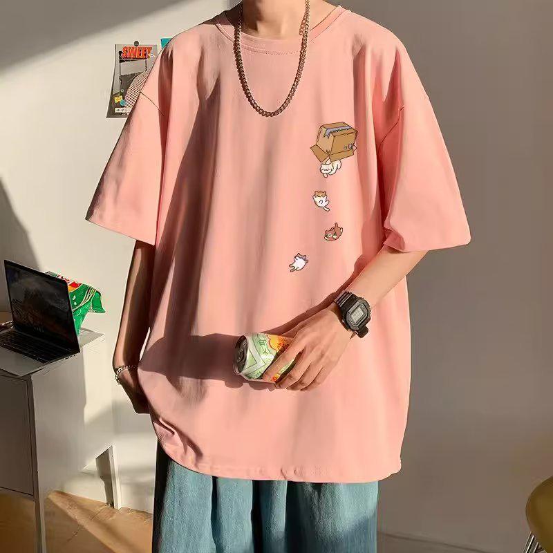 VantaGoods Heren 2023 Zomer Retro Loose Fit Casual Half-Mouw T-shirt M