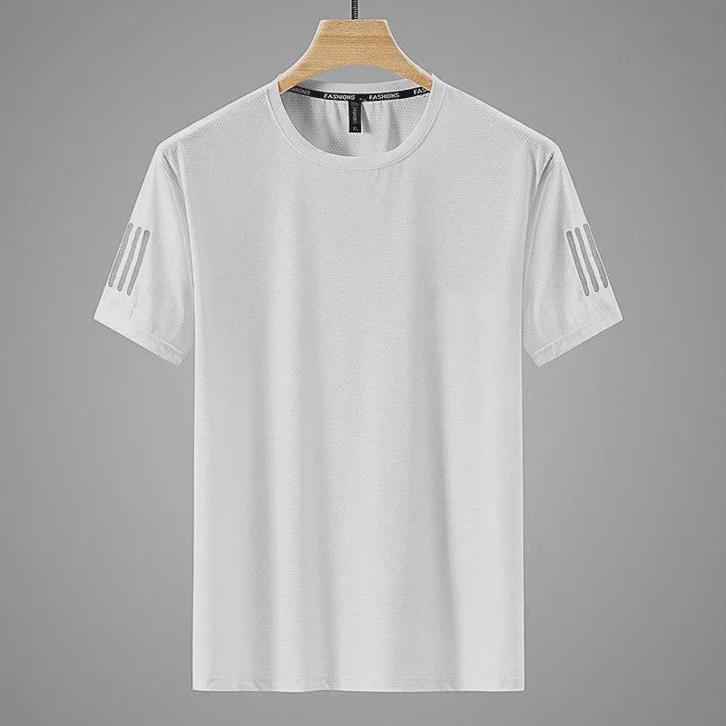 VantaGoods Heren Ice Silk Mesh korte mouwen effen ronde hals sport T-shirt L wit