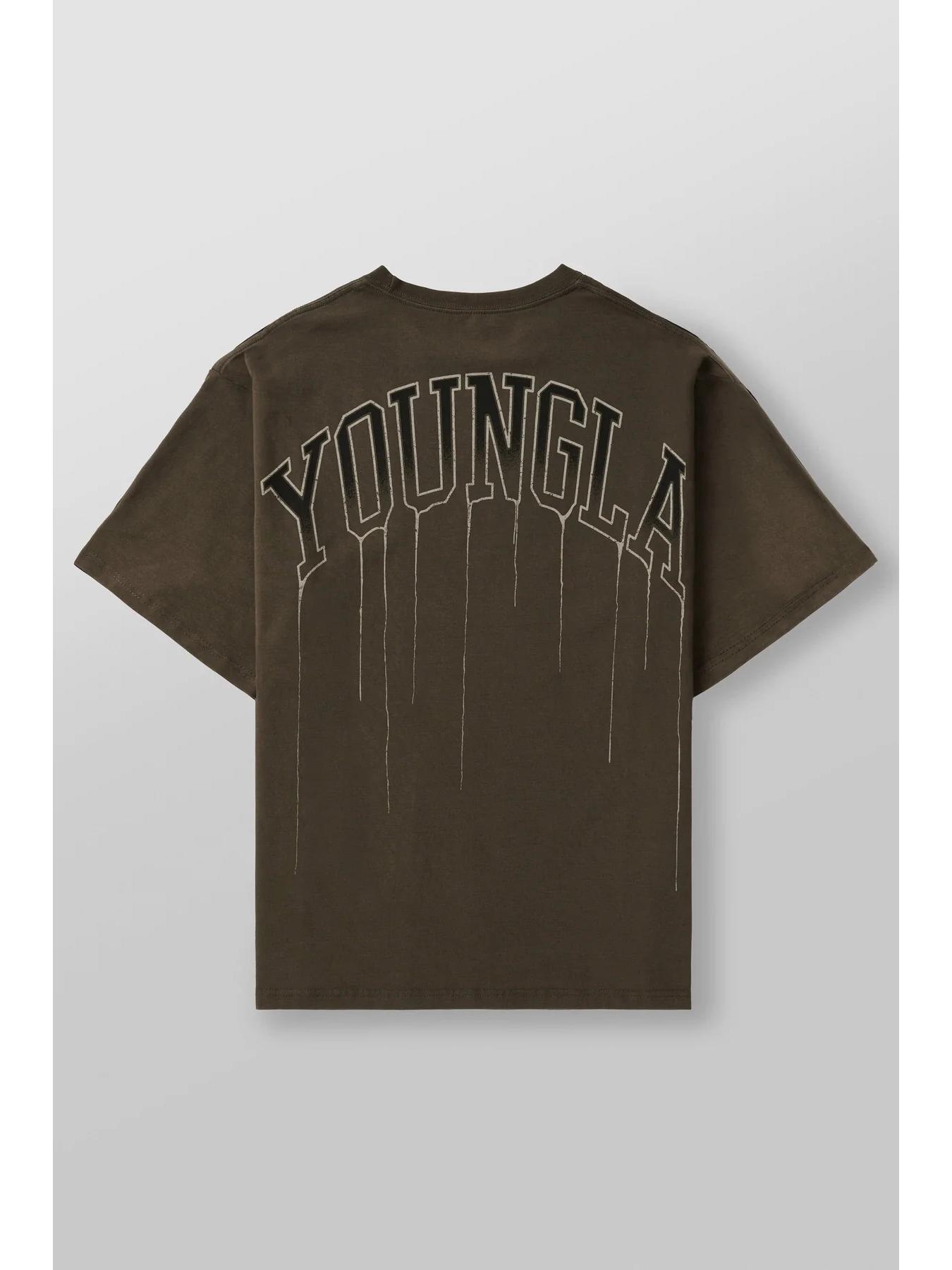 VantaGoods YOUNGLA Heren Oversized Katoenen Gym T-shirt - Ronde Hals, Korte Mouw, 240 Stof Extra Large