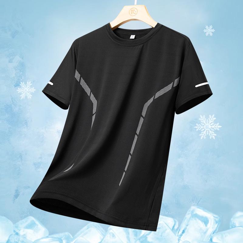 VantaGoods 2024 Heren Ice Silk Sneldrogend Losvallend Zomer T-shirt - Lichtgewicht, Ronde Hals, Halflange Mouw Casual L (90-110 lbs)