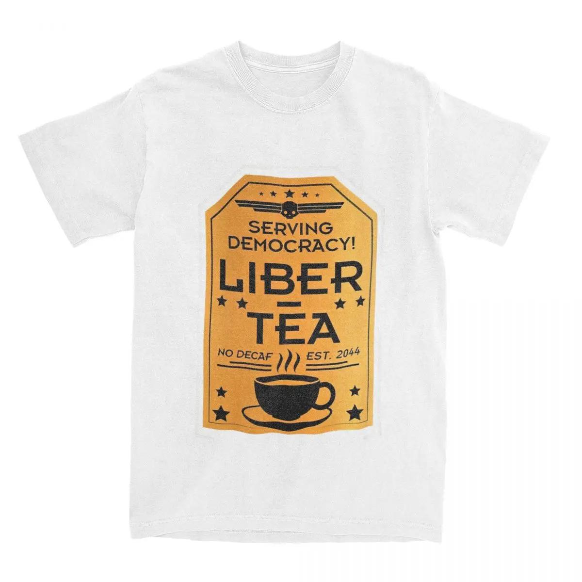 The best product for you Helldivers 2 Liber Tea T Shirt Apparel Men Women Cotton Awesome Cup of Liber-Tea Tees Short Sleeve Clothing Graphic Printed XXXXXL wit