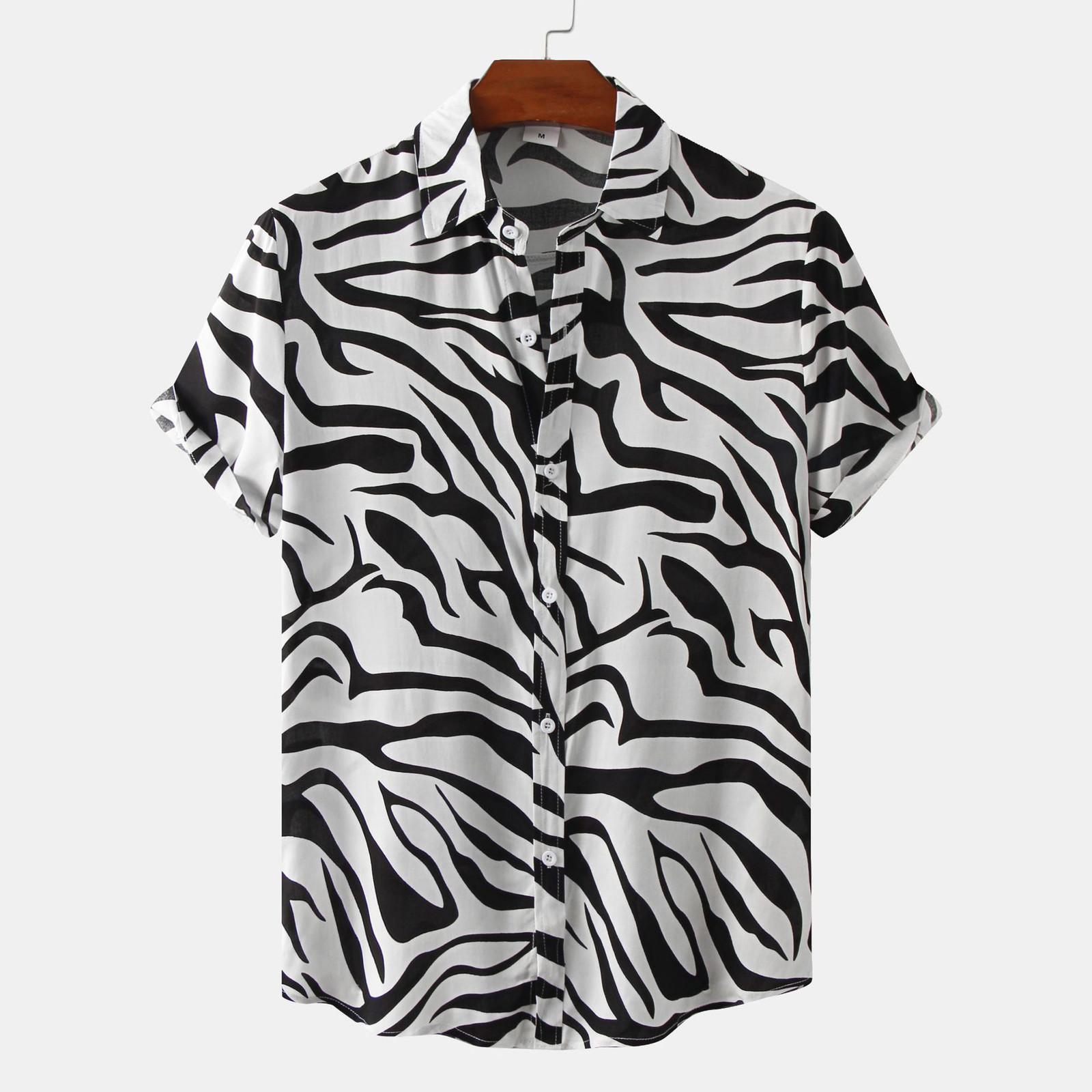 Molihua Zomermode voor heren, casual tops met korte mouwen, losse en comfortabele shirts met korte mouwen en print L