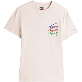 Tommy Jeans T-shirt  3 Colour Twisted Logo T-Shirt Oat Marl Heather
