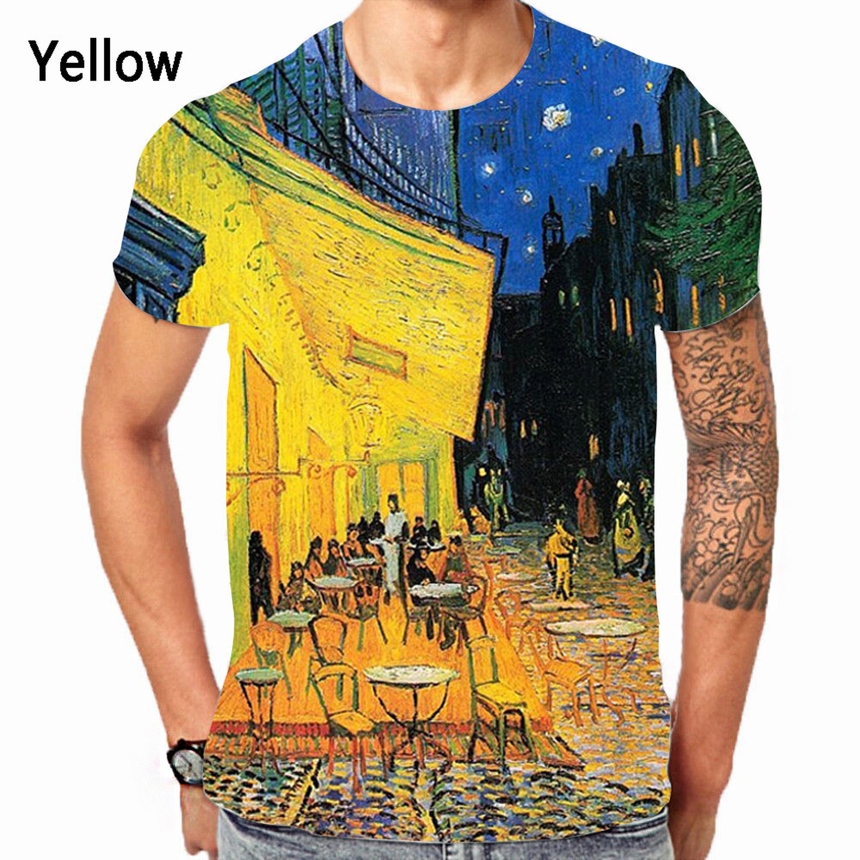 Chengyu Herenmode Vincent Van Gogh 3D-geprint T-shirt Trend Casual Elegant Kunst Schilderij Patroon Ronde Hals T-shirts XXXL