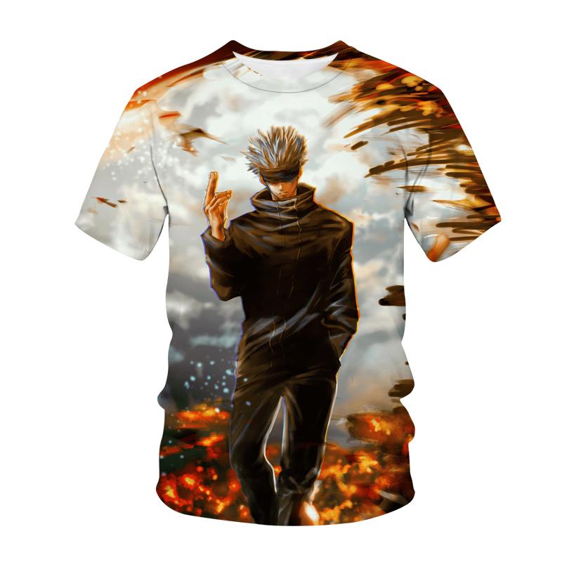 Xin nan zhuang Mode Jujutsu Kaisen 3D T-shirt Jongens/Meisjes T-shirt Zomer Ademend Streetwear Herenkleding Heren/Vrouwen Korte Mouw T-shirt XXS