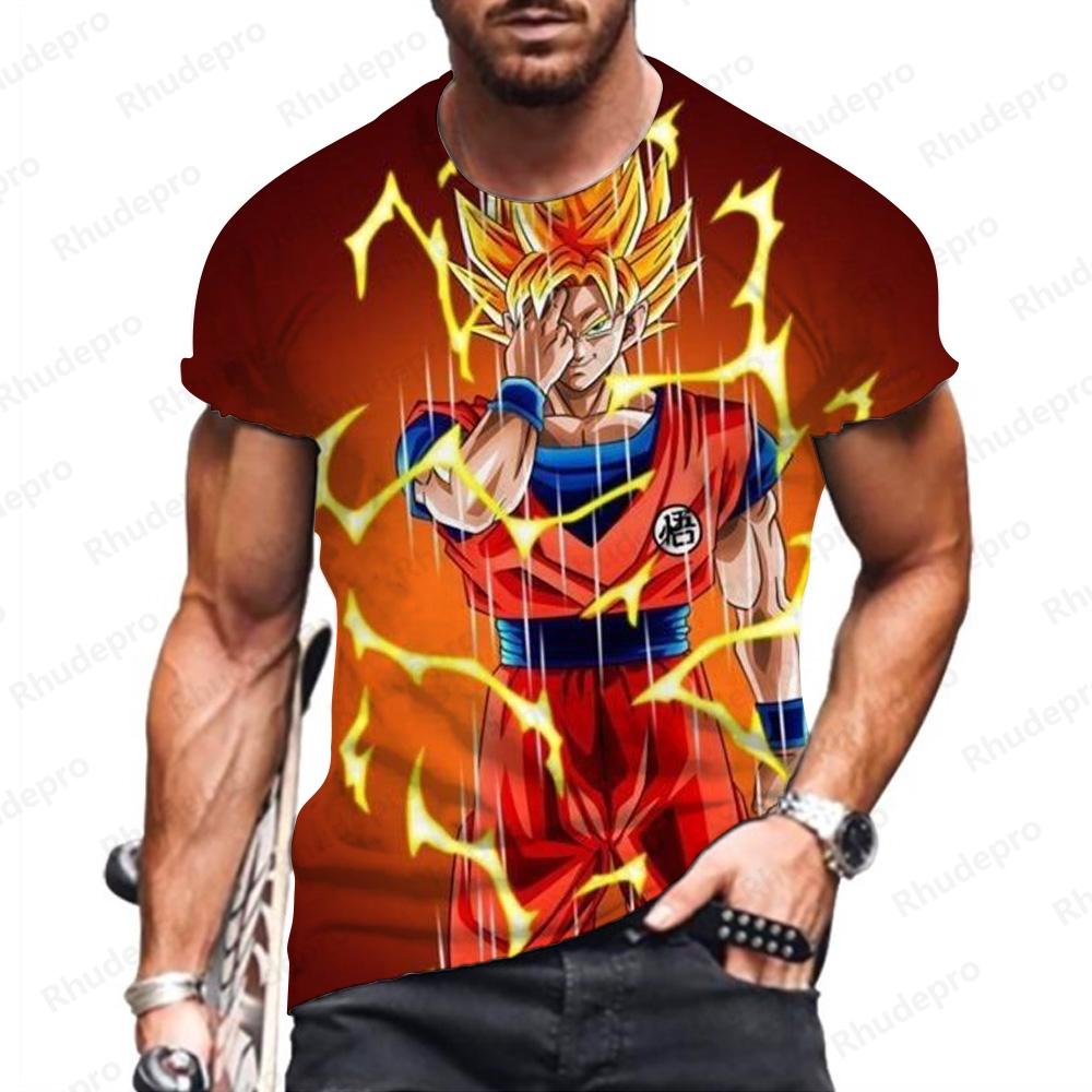 Baibao QIQI Goku Heren T-shirt T-shirts Dragon Ball Z Y2k Kleding Hoge Kwaliteit Anime Kinder Tops Vegeta Super Saiya Hip Hop Nieuw XL