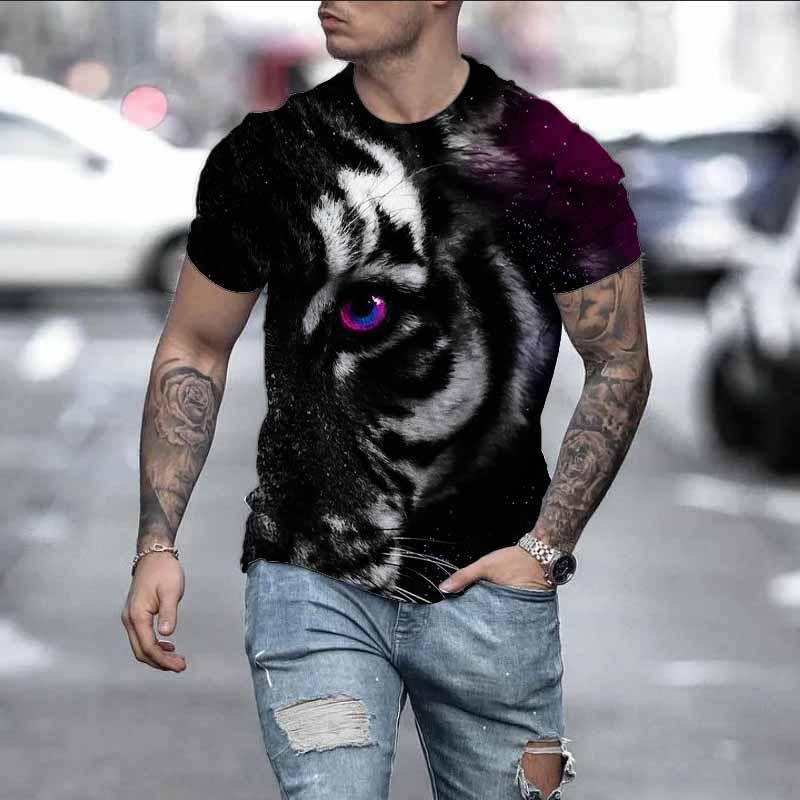 ETST WENDY 05 Heren 3D dier muis geprint T-shirt zomer mode casual outdoor sport fitness ronde hals korte mouwen heren overhemd kleding 6XL