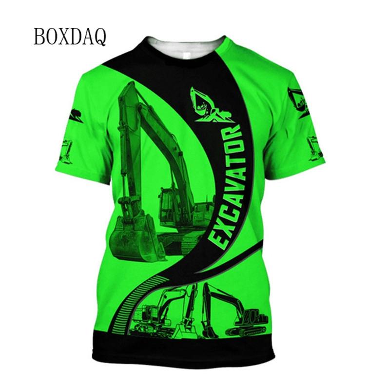 ETST WENDY 005 Korte mouwen graafmachine werkkleding T-shirts voor heren 3D print graafmachine machinist mode tops 6XL plus size casual mannelijke T-shirts XL
