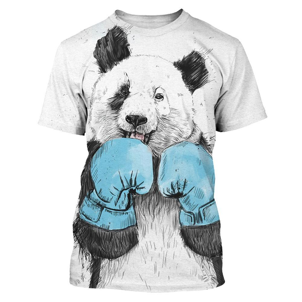 ETST 05 Leuke Panda Grafische 3D Print Zomer Heren Ronde Hals T-shirt Casual Korte Mouw Oversized Trui Mode T-shirt Tops Herenkleding 6XL