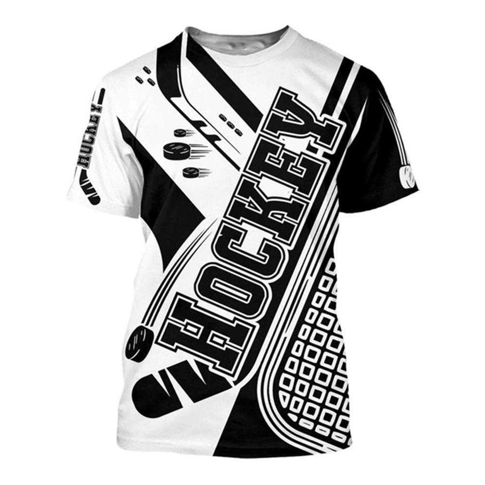 ETST 05 Fierce Hockey Sport 3d Print Zomer mannen O-hals T-shirt Casual Korte Mouw Oversized T-shirts Mode Tops Trend Mannen kleding 6XL