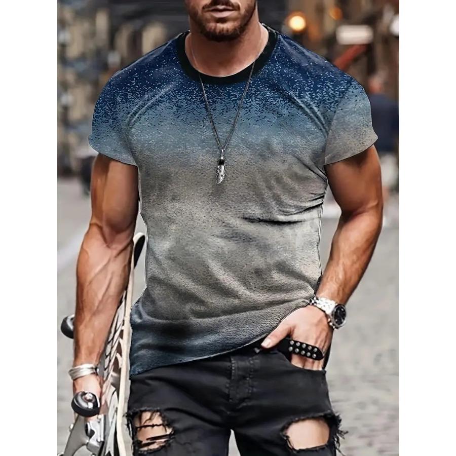 HerSight Plus Size Heren T-shirt 3D Geprinte T-shirts Mannen Eenvoudige Gradiënt Mode Trend Korte Mouw T-shirts Casual Zomerkleding 3XL