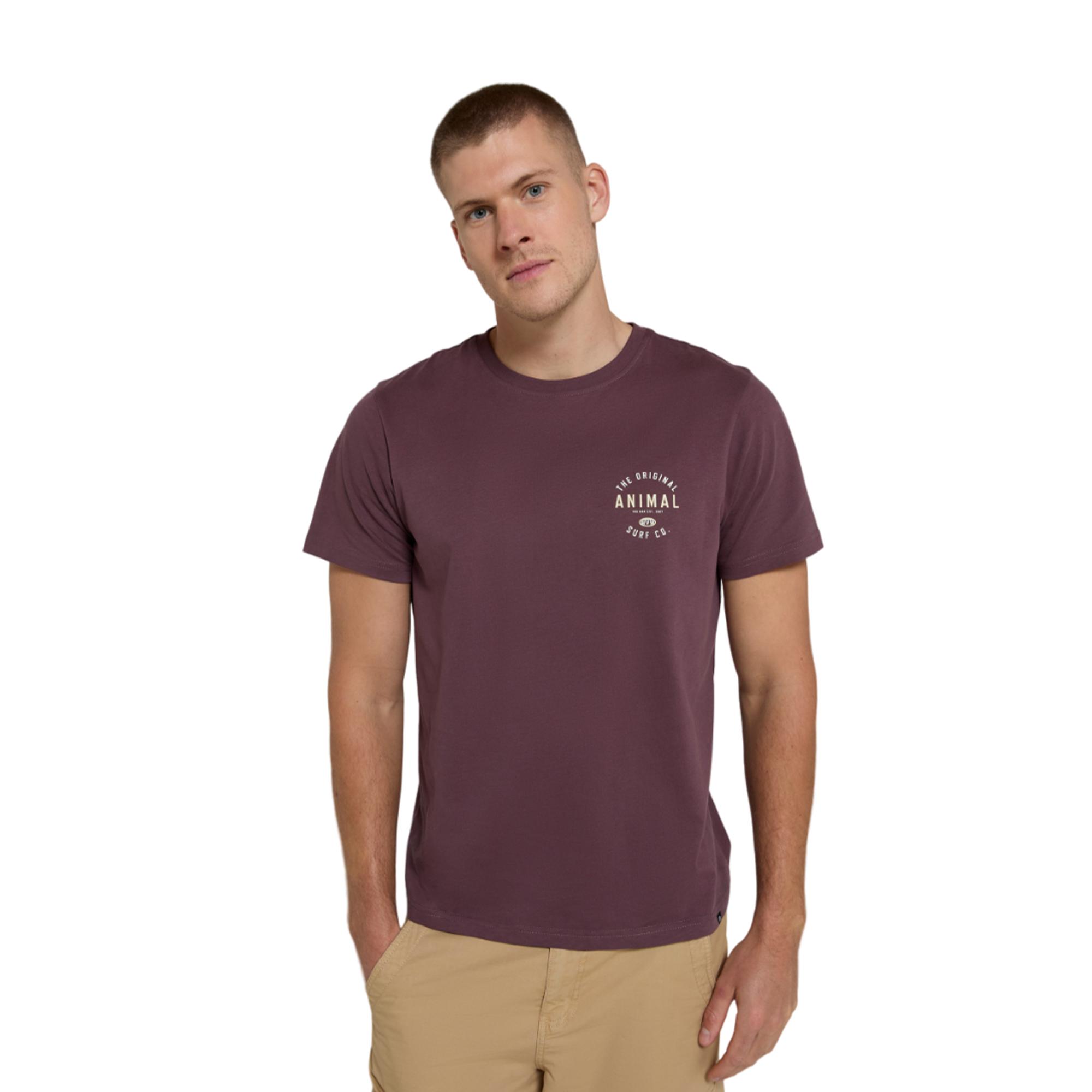 Animal Dierlijk Jacob biologisch T-shirt voor heren XS bordeaux