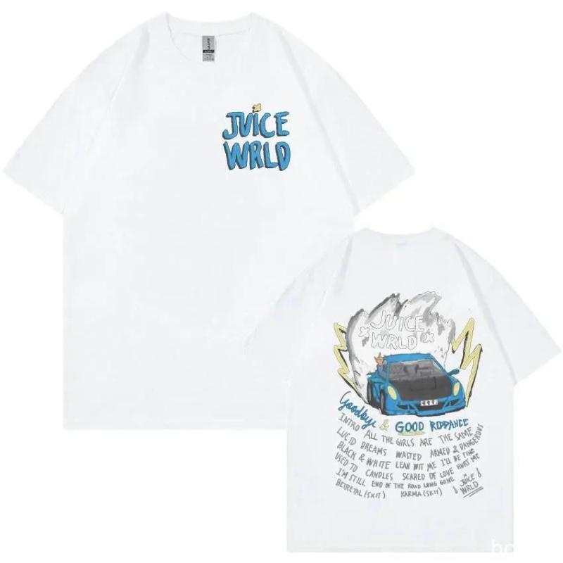 The second face a man Rapper JUICE WRLD klassiek T-shirt met korte mouwen en print L wit
