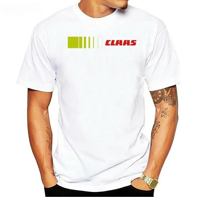 WowClassic Claas T-shirt VERSCHILLENDE MATEN & KLEUREN Tractor Landbouw Heren Merk T-shirt Heren Zomer Katoenen T-shirts Heren XXL wit
