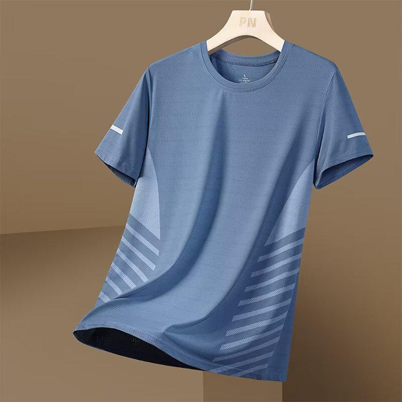 VantaGoods 2024 Heren Sneldrogend Ademend Ijs Zijde T-shirt met Korte Mouwen M blauw