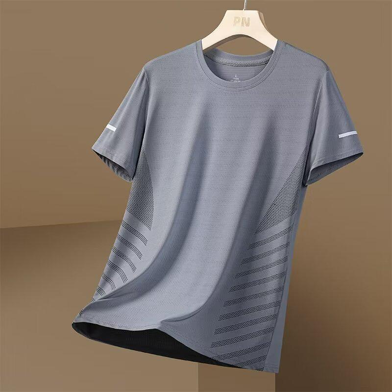 VantaGoods 2024 Heren Sneldrogend Ademend Ijs Zijde T-shirt met Korte Mouwen M donkergrijze kleur