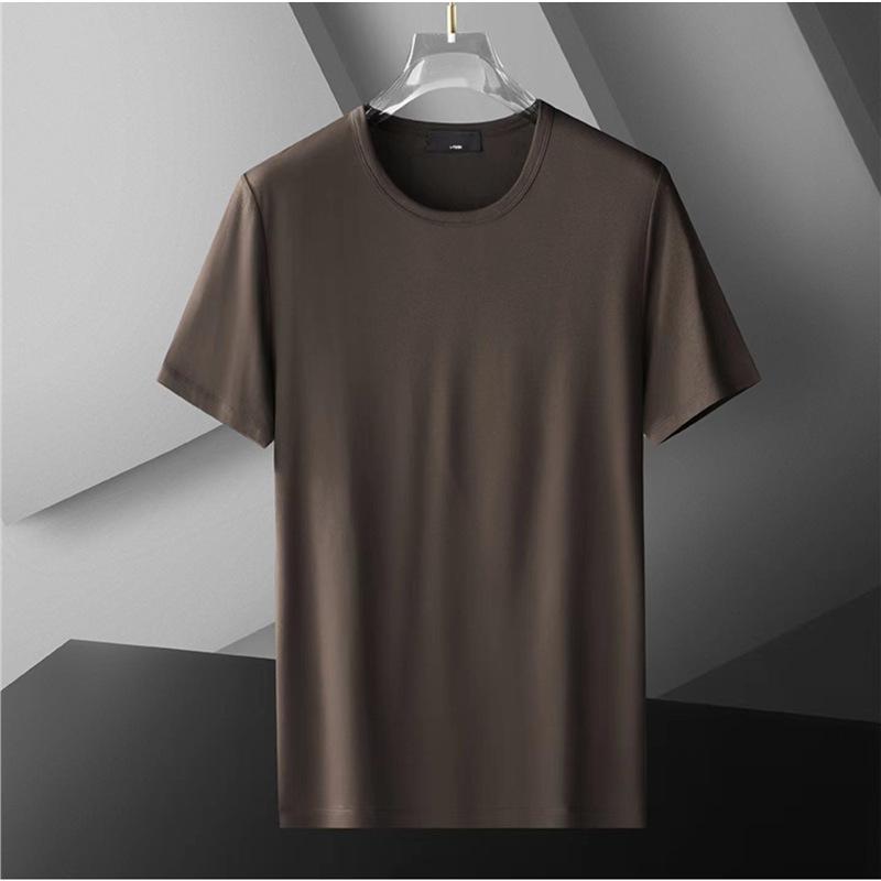 VantaGoods Heren Japans ijszijde zomer T-shirt - korte mouwen, effen kleur, snel drogend, elastisch modal katoen. XXL