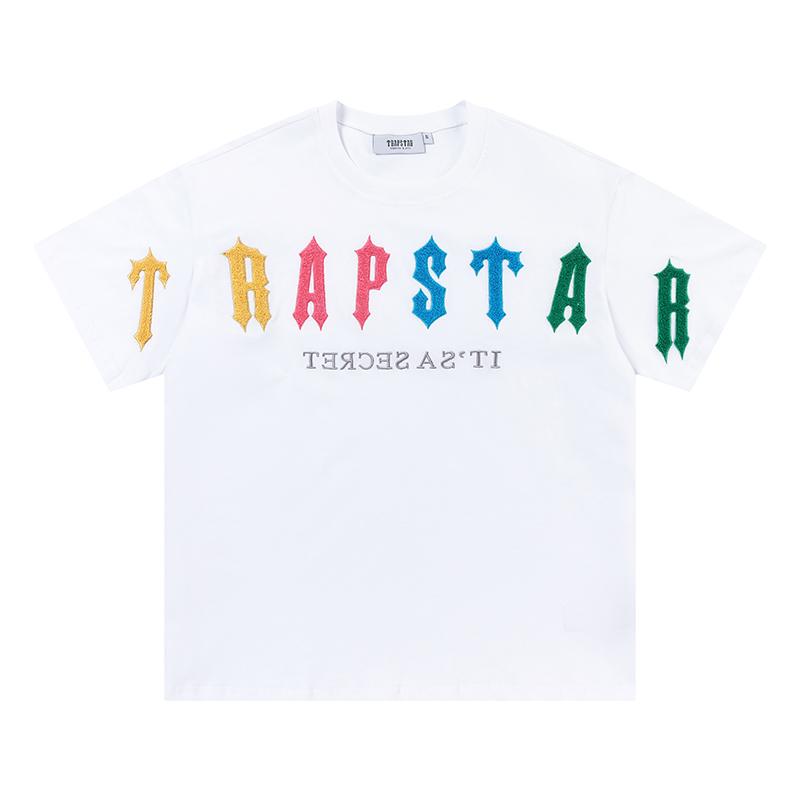 Trapstar London 732  2025 Zomer Nieuw Handdoek Geborduurde Ronde Hals Losse Oversized T-shirt Casual Shorts Set M