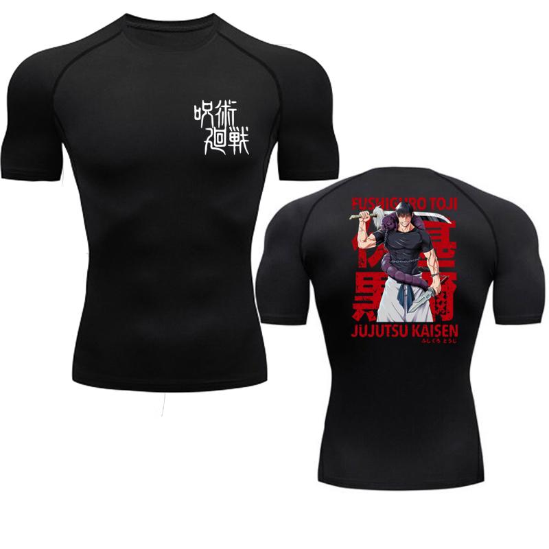 Xin nan zhuang Anime Compressie Shirt Heren Print Ademend Voetbal Fitness Strakke Sportkleding Atletisch Snel Droog Rash Guard Gym Rijden Tops XL
