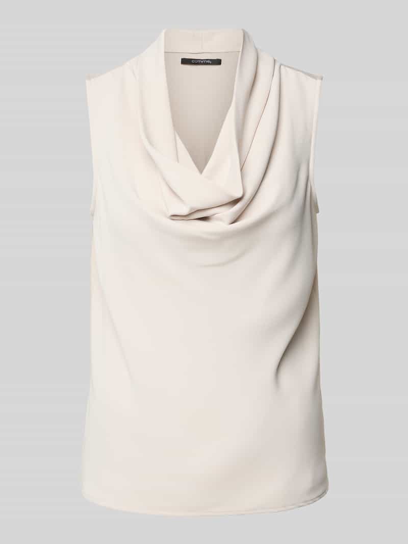 Comma T-shirt met cascadehals