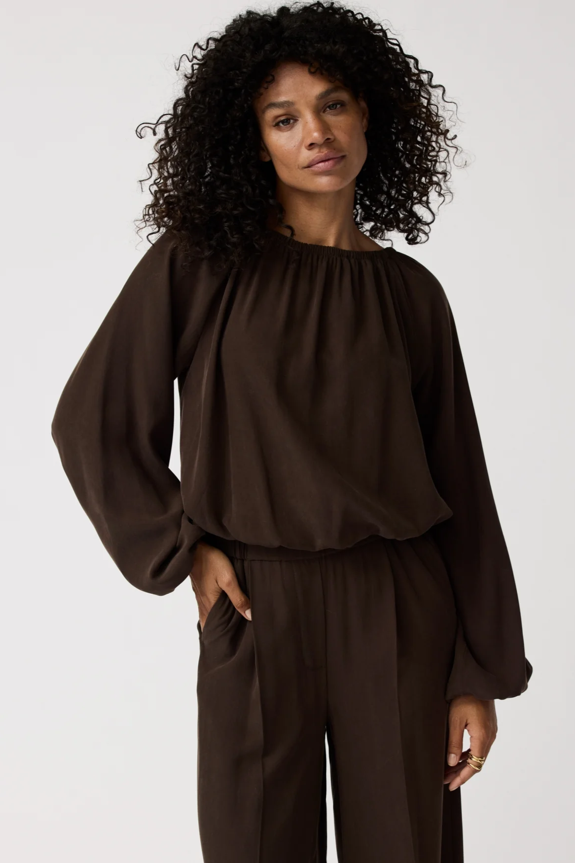Alchemist Damen vegan Bluse Elise Dunkelbraun