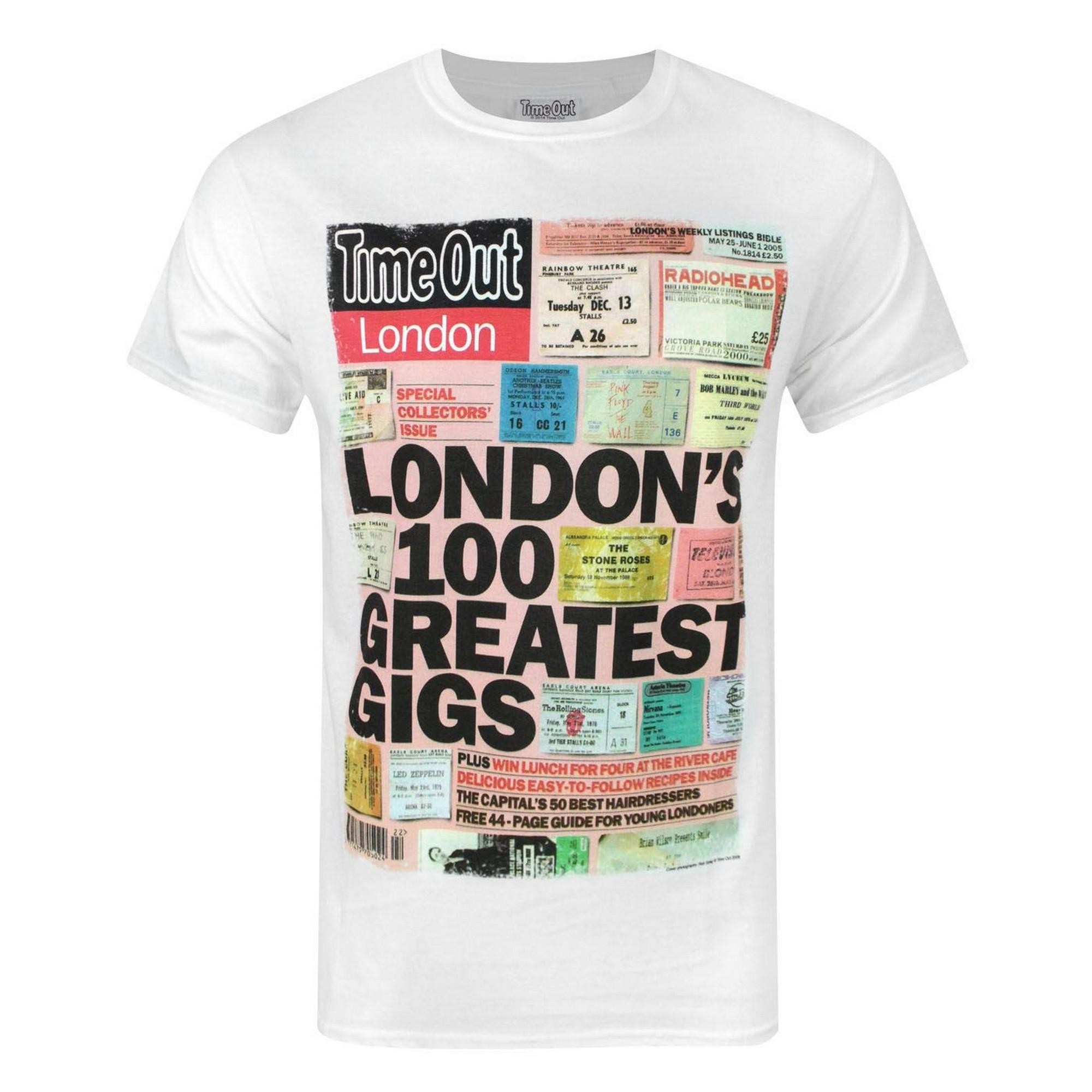 Pertemba FR - Apparel Time Out Heren Londons 100 Greatest Gigs T-shirt S wit
