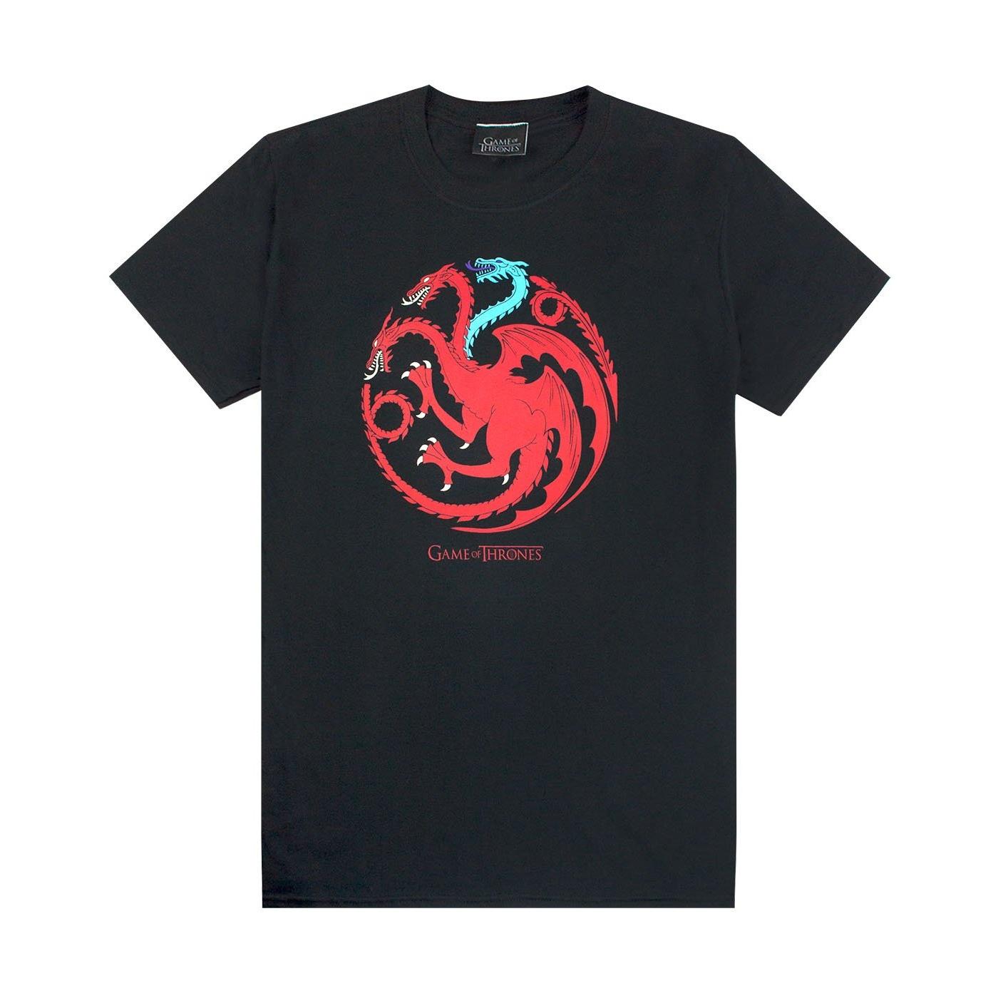 Game Of Thrones Heren ijs en vuur draken embleem T-shirt XXL zwart