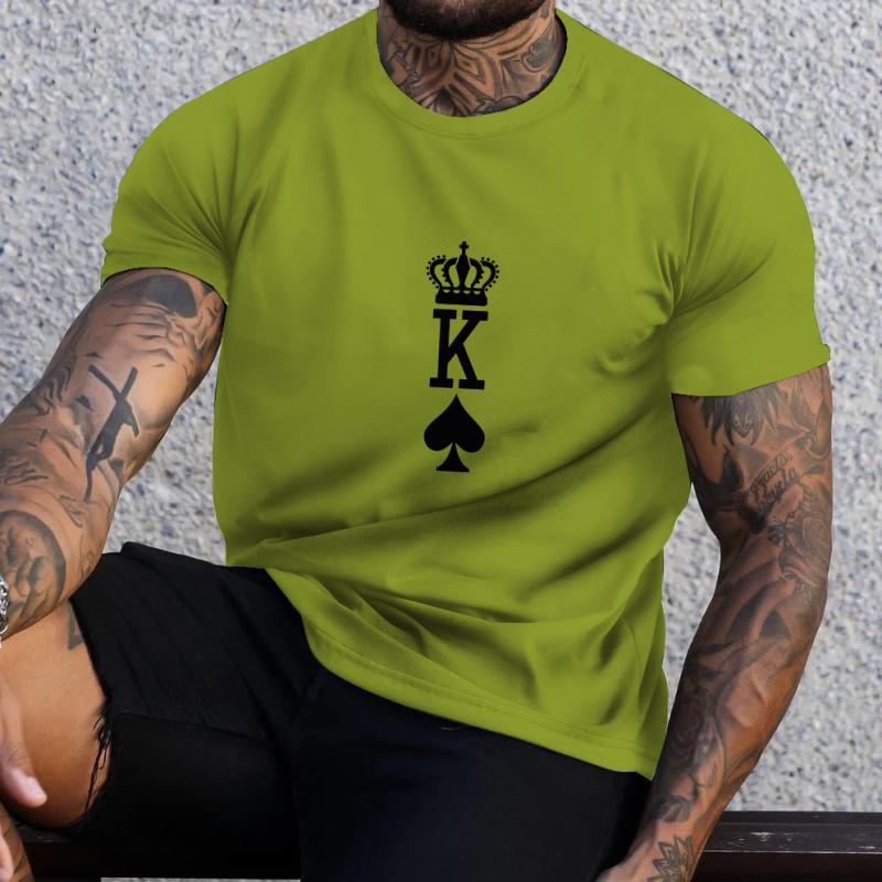 ETST WENDY 005 Zomer mannen Gestreepte K T-shirt 3d Print Korte Mouw Sweatshirt Koning K/Schoppen Een Patroon Harajuku T-shirt oversized Heren Tee Top XS