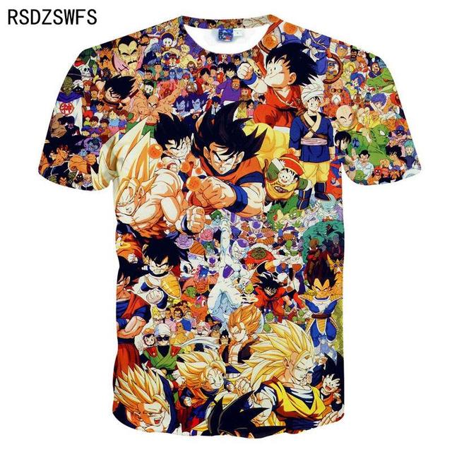 Baibao QIQI Nieuwe Cartoon Harajuku T-shirt Zomer Mannen Mode Casual 3d Printing Goku Anime Zomer Mode Korte Mouw Top L
