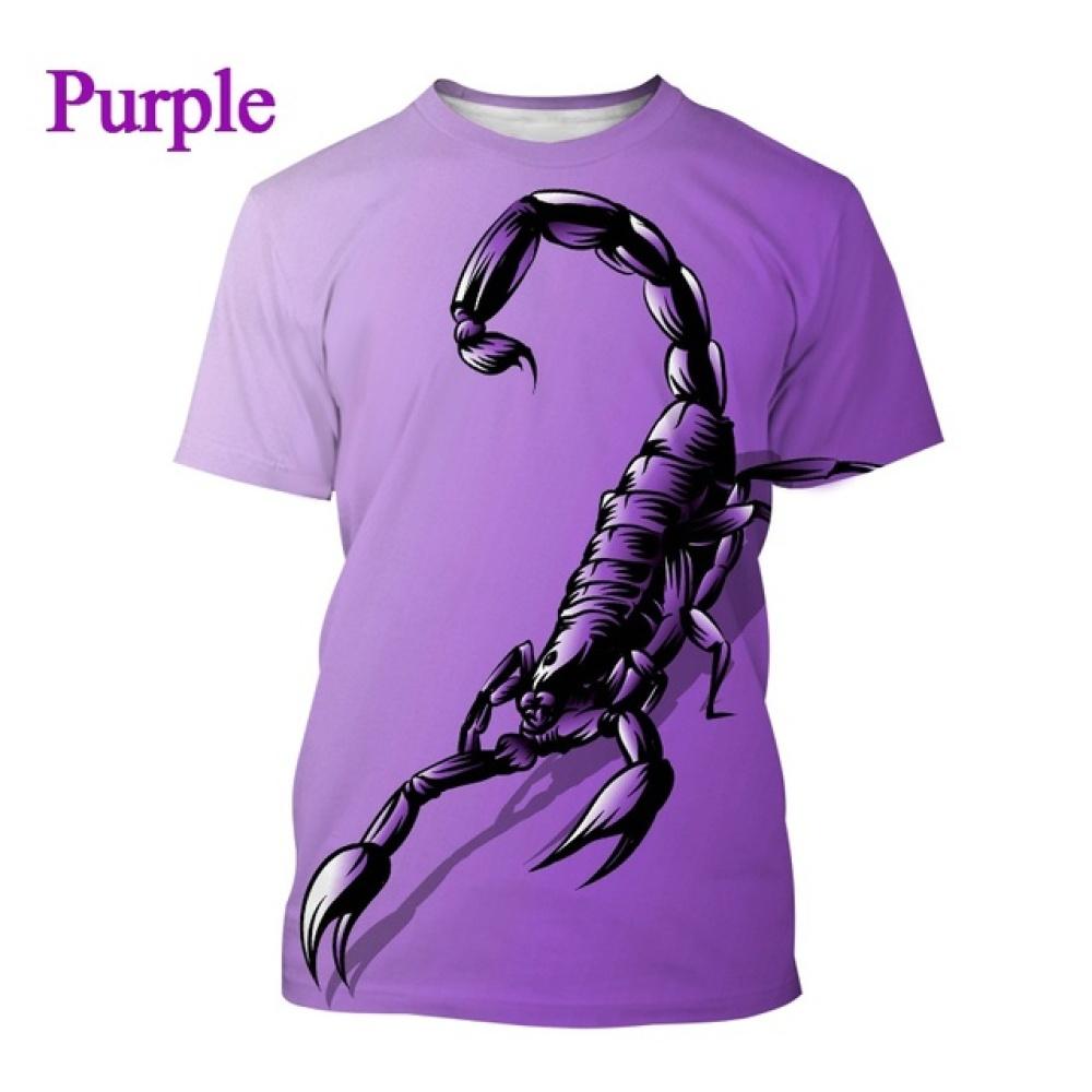 TIP723 Zomer Schorpioen 3d Geprint Heren T-shirt Mode Persoonlijkheid Carnivoor Unisex Casual O-hals Dier Korte mouwen Tops Streetwear XXL