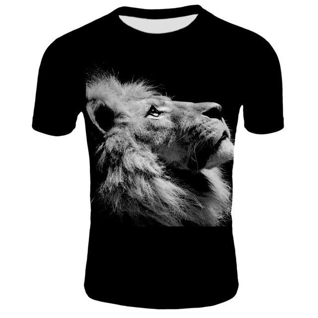 Baibao QIQI Nieuwe Cool Lion Grafische 3D Heren T-shirt Unisex Mode Dier Oversized Shirt O'Neck Ademend Korte Mouw Casual Tops & tees XL