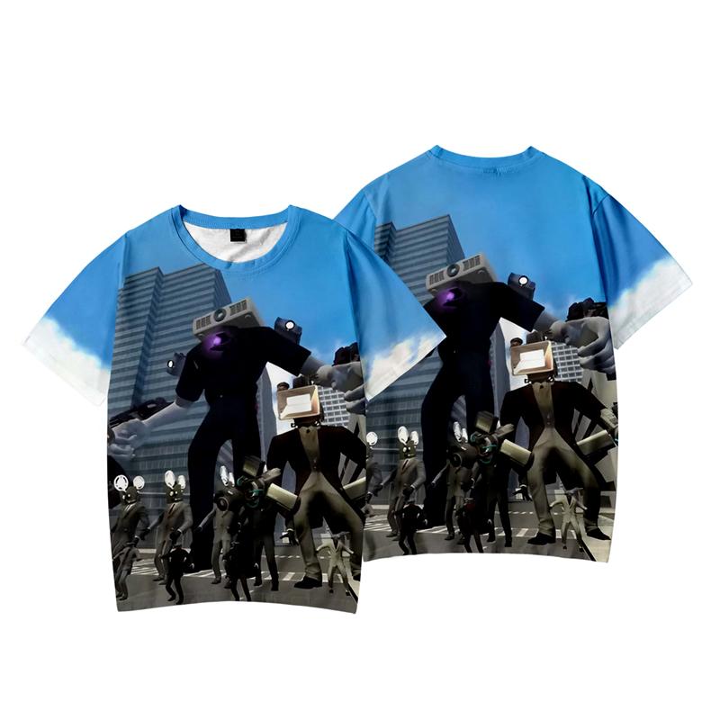 TOP COOL FASHION Nieuwe dames-/herenmode voor fans van Game Skibidi Toilet Cartoon bedrukte T-shirts met korte mouwen XXS