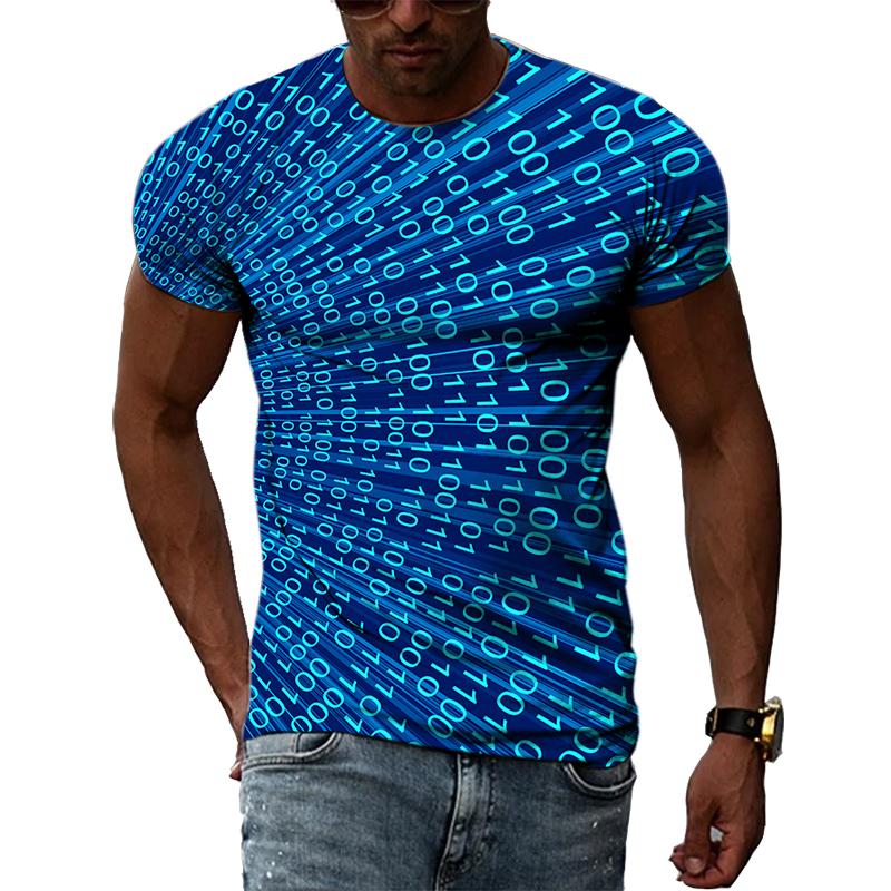ETST WENDY 005 Zomermode Creatief Afbeelding Heren T-shirt Bedrukt Gepersonaliseerde Technologie-elementen Gemaakt in China Top met ronde hals en korte mouwen 6XL