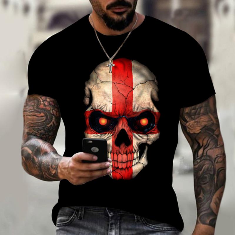 ETST WENDY 005 3D T-shirt Herenmode Schedel Hip Hop O-hals Korte Mouw Abstract Harajuku Heren T-shirt Groot T-shirt Herenkleding 6XL