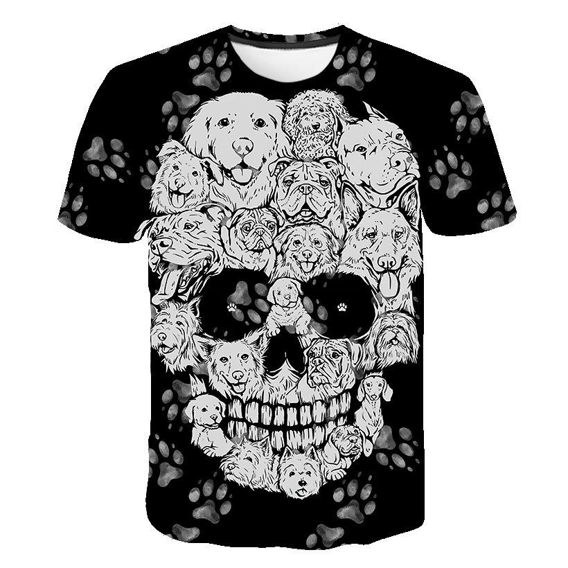 WowClassic 3D Digitale Print Mannen O Hals Tops Man Skelet Hoofd Patroon Zomer T-shirt Plus Size 6XL