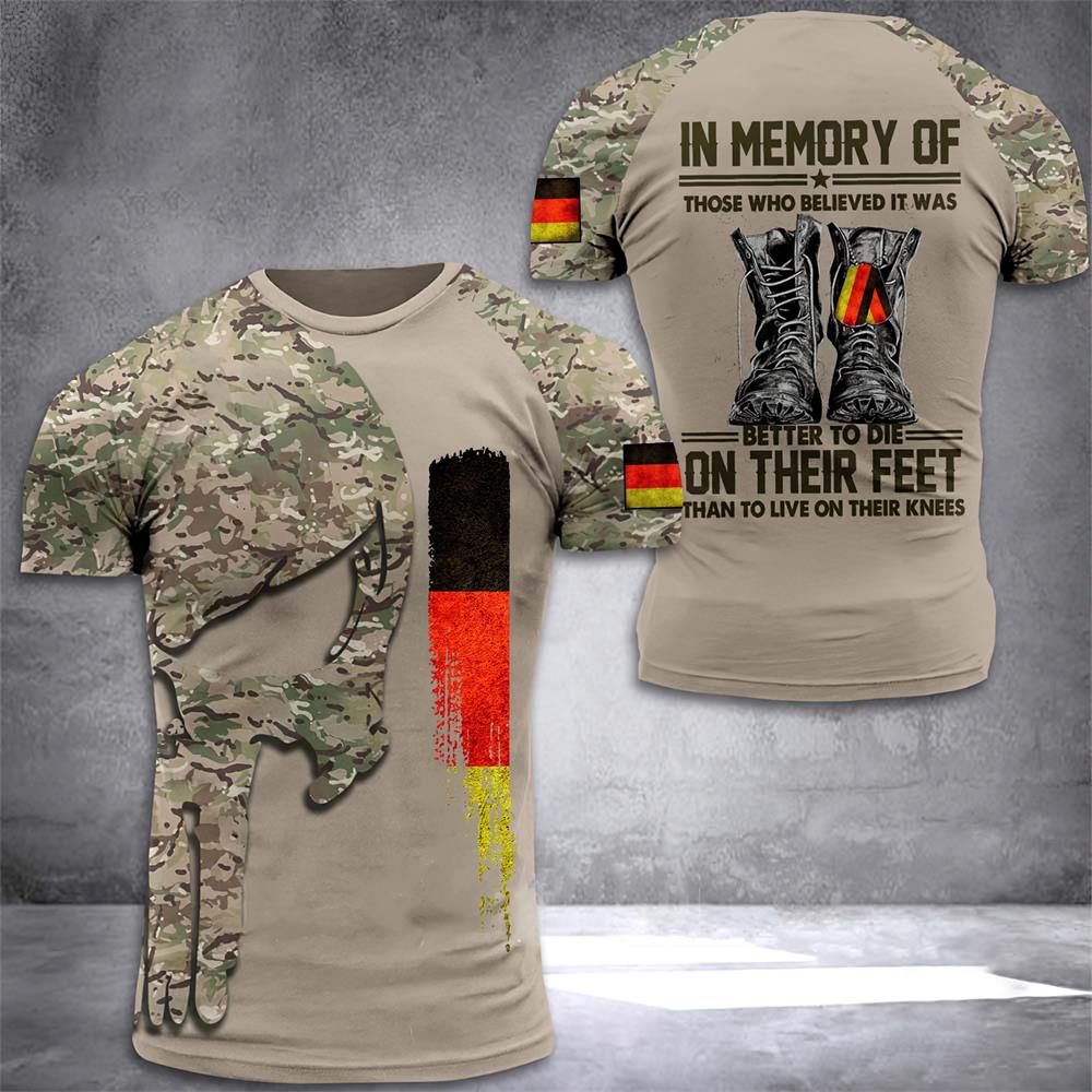 ETST WENDY 005 Duitse T-shirt Mannen Schedel Vlag 3d Print Tops Mode Veteraan Korte Mouw O-hals Tee Casual Grafische Oversized Losse T-shirts XL