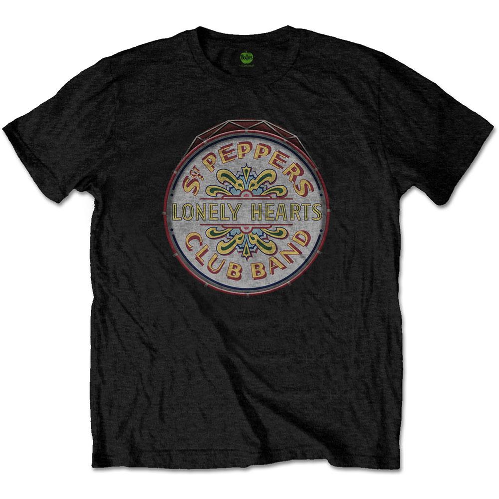 The Beatles Unisex volwassen origineel Pepper Drum T-shirt S zwart