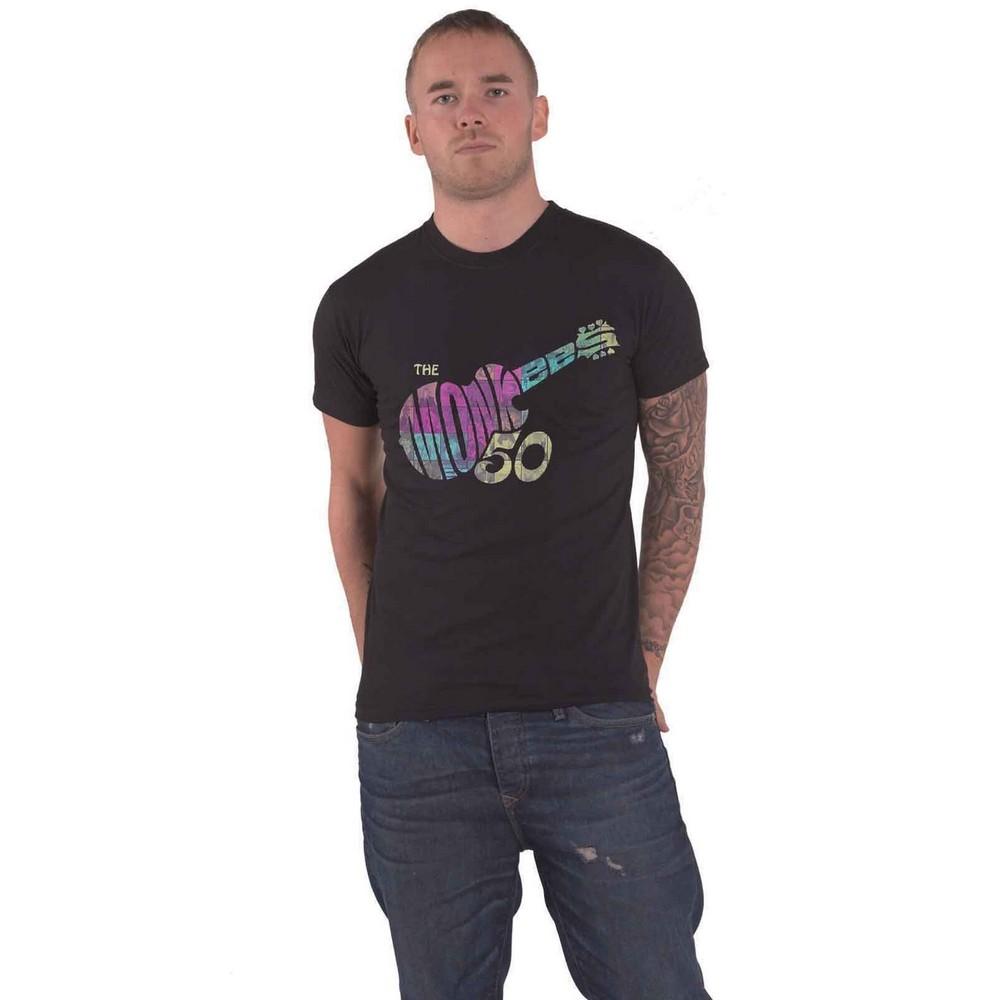 Pertemba FR - Apparel The Monkees Unisex volwassen discografie gitaar T-shirt XL zwart